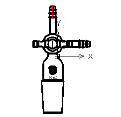 三通接头,外磨口:29/42,具2mmT型三通四氟节门